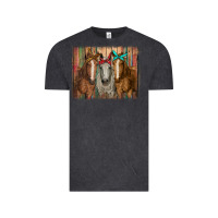 Vintage Black horses with bandanas Vintage Tee - RanaPortraitStore