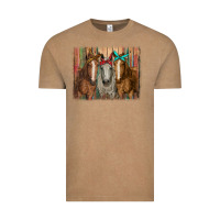 Vintage Coffee horses with bandanas Vintage Tee - RanaPortraitStore