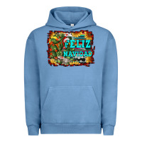 Pigment Pebble Blue feliz navidad Urban Hoodie - RanaPortraitStore