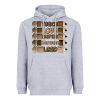 Heather Grey teach love inspire Heavyweight Hoodie - MaliasSmallBusiness