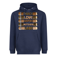 Navy teach love inspire Heavyweight Hoodie - MaliasSmallBusiness