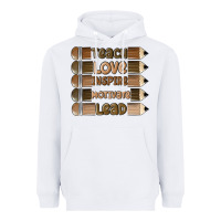 White teach love inspire Heavyweight Hoodie - MaliasSmallBusiness