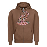 Chestnut bunny with blossom flower Zipper Hoodie - Artiststas
