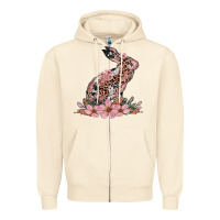 Sandshell bunny with blossom flower Zipper Hoodie - Artiststas