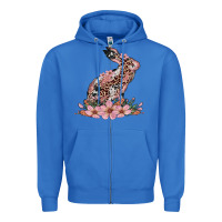 True Royal bunny with blossom flower Zipper Hoodie - Artiststas