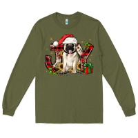 Army Green christmas joy pug Long Sleeve Tee - JahusDesignShop
