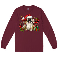 Burgundy christmas joy pug Long Sleeve Tee - JahusDesignShop