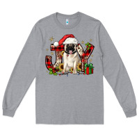Heather Grey christmas joy pug Long Sleeve Tee - JahusDesignShop