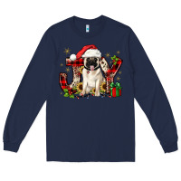 Navy christmas joy pug Long Sleeve Tee - JahusDesignShop
