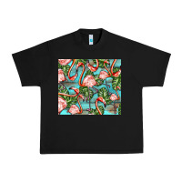 Black flamingos with leaves Urban Heavy Tee - BarkalooDesign