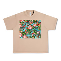 Burro flamingos with leaves Urban Heavy Tee - BarkalooDesign