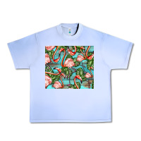 Grape Ice flamingos with leaves Urban Heavy Tee - BarkalooDesign