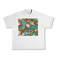 Lunar Rock flamingos with leaves Urban Heavy Tee - BarkalooDesign