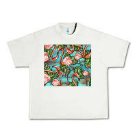 Pistachio flamingos with leaves Urban Heavy Tee - BarkalooDesign