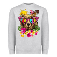 Heather Grey mama bear summer Heavyweight Sweatshirt - texasbilliewilder
