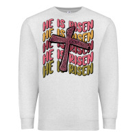 Oatmeal Heather he is risen Premium Sweatshirt - MaliasSmallBusiness