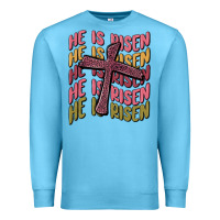 Ocean Blue he is risen Premium Sweatshirt - MaliasSmallBusiness