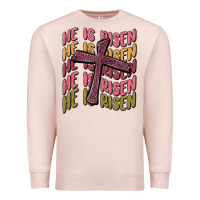 Pale Pink he is risen Premium Sweatshirt - MaliasSmallBusiness
