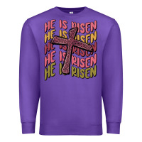 Purple he is risen Premium Sweatshirt - MaliasSmallBusiness