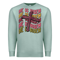 Seafoam he is risen Premium Sweatshirt - MaliasSmallBusiness