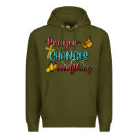 Army Green Prayer Changes Everything Premium Hoodie - BundleAndBundleShop
