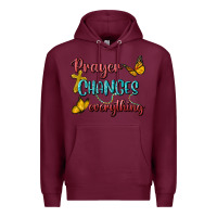 Burgundy Prayer Changes Everything Premium Hoodie - BundleAndBundleShop