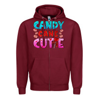 Burgundy candy cane cutie Zipper Hoodie - AdoDesignShop