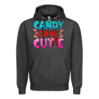 Charcoal Heather candy cane cutie Zipper Hoodie - AdoDesignShop