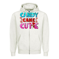 Oatmeal Heather candy cane cutie Zipper Hoodie - AdoDesignShop