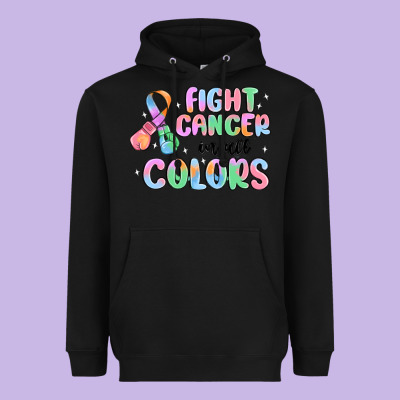 Fight Cancer In All Colors Heavyweight Hoodie Designed By Maliassmallbusiness