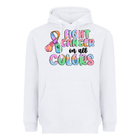 White fight cancer in all colors Heavyweight Hoodie - MaliasSmallBusiness