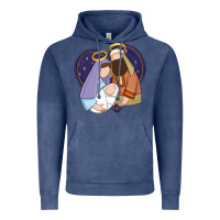 Vintage Denim holy night jesus birth Vintage Hoodie - Zillion Design Studio