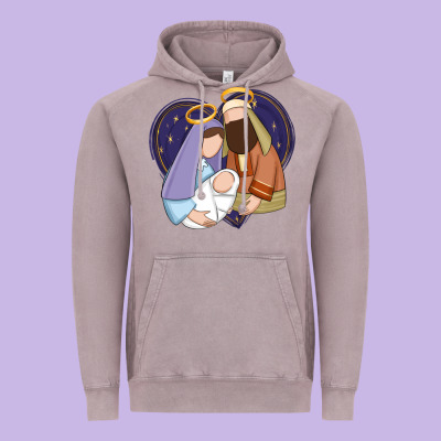 Holy Night Jesus Birth Vintage Hoodie Designed By Zillion Design Studio