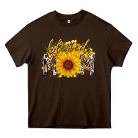 Chocolate Brown blessed mom sunflower Heavy Core Tee - RacoonDesign