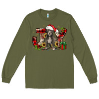 Army Green Christmas joy pitbull Long Sleeve Tee - JahusDesignShop