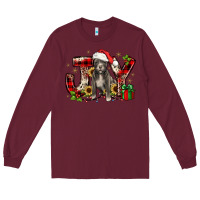 Burgundy Christmas joy pitbull Long Sleeve Tee - JahusDesignShop