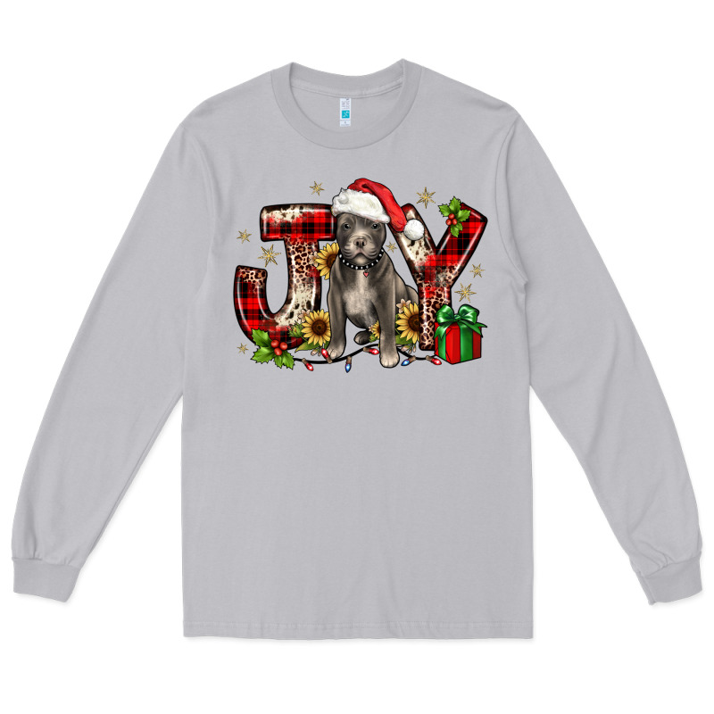 Christmas Joy Pitbull Long Sleeve Tee by JahusDesignShop | Teevron