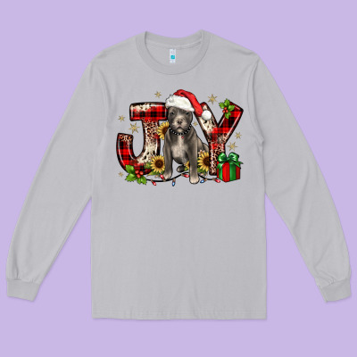 Christmas Joy Pitbull Long Sleeve Tee Designed By Jahusdesignshop