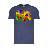 Vintage Denim autism background Vintage Tee - Zillion Design Studio