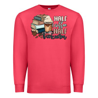 Cardinal half coffee half bookworm Premium Sweatshirt - MaliasSmallBusiness