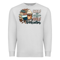 Dove Grey half coffee half bookworm Premium Sweatshirt - MaliasSmallBusiness