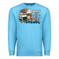 Ocean Blue half coffee half bookworm Premium Sweatshirt - MaliasSmallBusiness