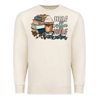 Sandshell half coffee half bookworm Premium Sweatshirt - MaliasSmallBusiness