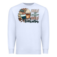 White half coffee half bookworm Premium Sweatshirt - MaliasSmallBusiness