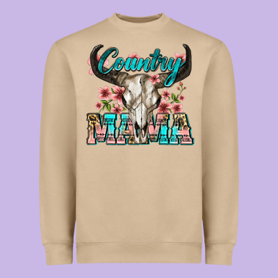 Country Mama Heavyweight Sweatshirt Designed By Zillion Design Studio