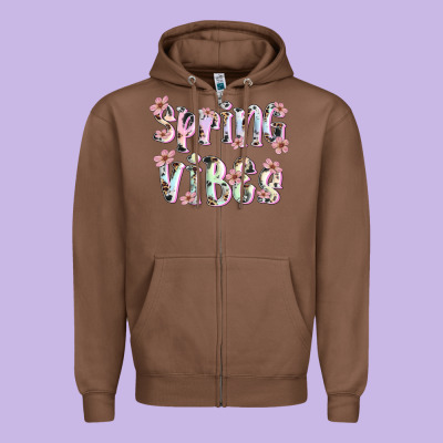 Spring Vibes Zipper Hoodie Designed By Artiststas