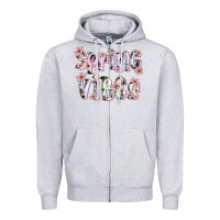 Heather Grey spring vibes Zipper Hoodie - Artiststas