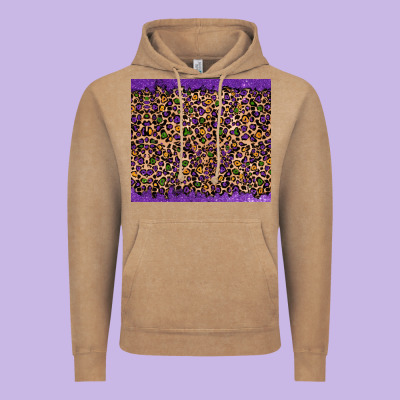 Vintage Hoodie mardi gras leopard