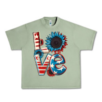 Oil Green Love 4th of July Urban Heavy Tee - CowGirlArtShop