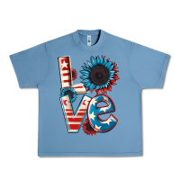 Pebble Blue Love 4th of July Urban Heavy Tee - CowGirlArtShop